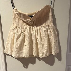 Forever 21 Beige Textured Strapless Top